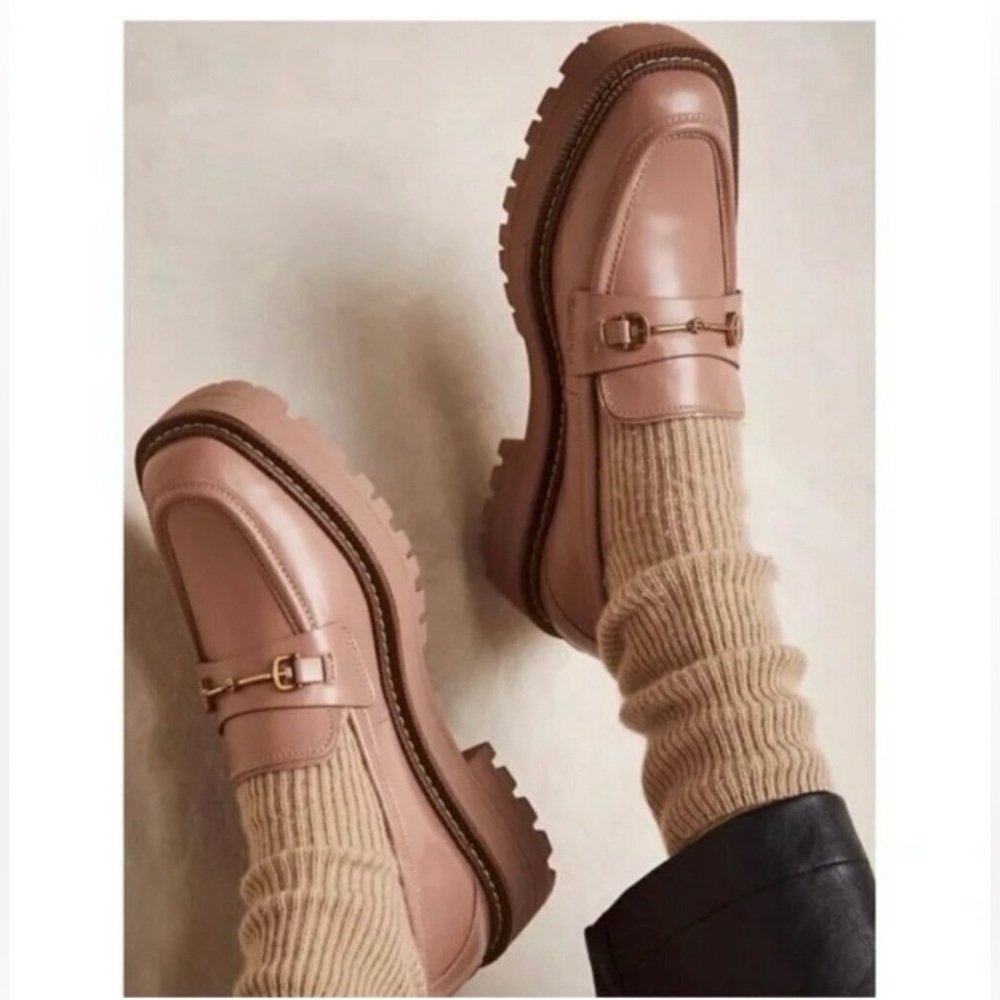 Sam Edelman x Anthropologie Laurs Lug Sole Loafer in Maple Sugar (Nude) US 8.5